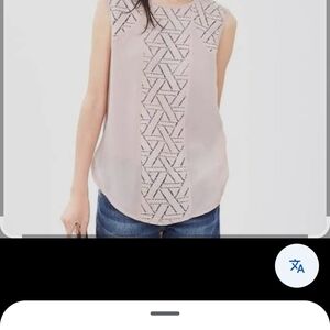 Banana Republic Pink Geometric Sleeveless Blouse